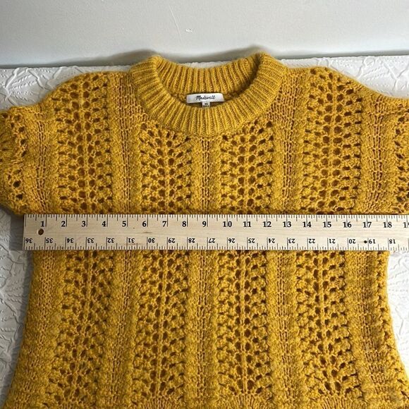 Madewell Windemere Pointelle Pullover Sweater Gold size XS - Picture 12 of 13